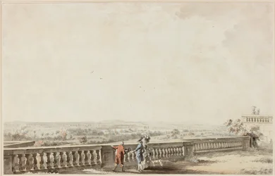 Figuren auf einer Terrasse